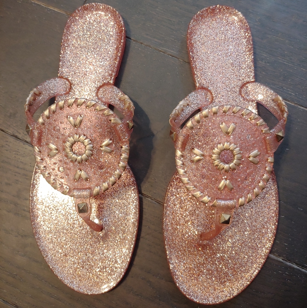 Rose gold glitter Jack Rogers Georgica Jelly